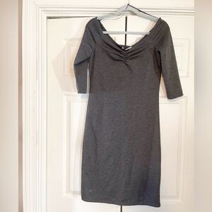 Zara TRF Gray Grey Midi Dress Pullover Stretch Bodycon Size Medium